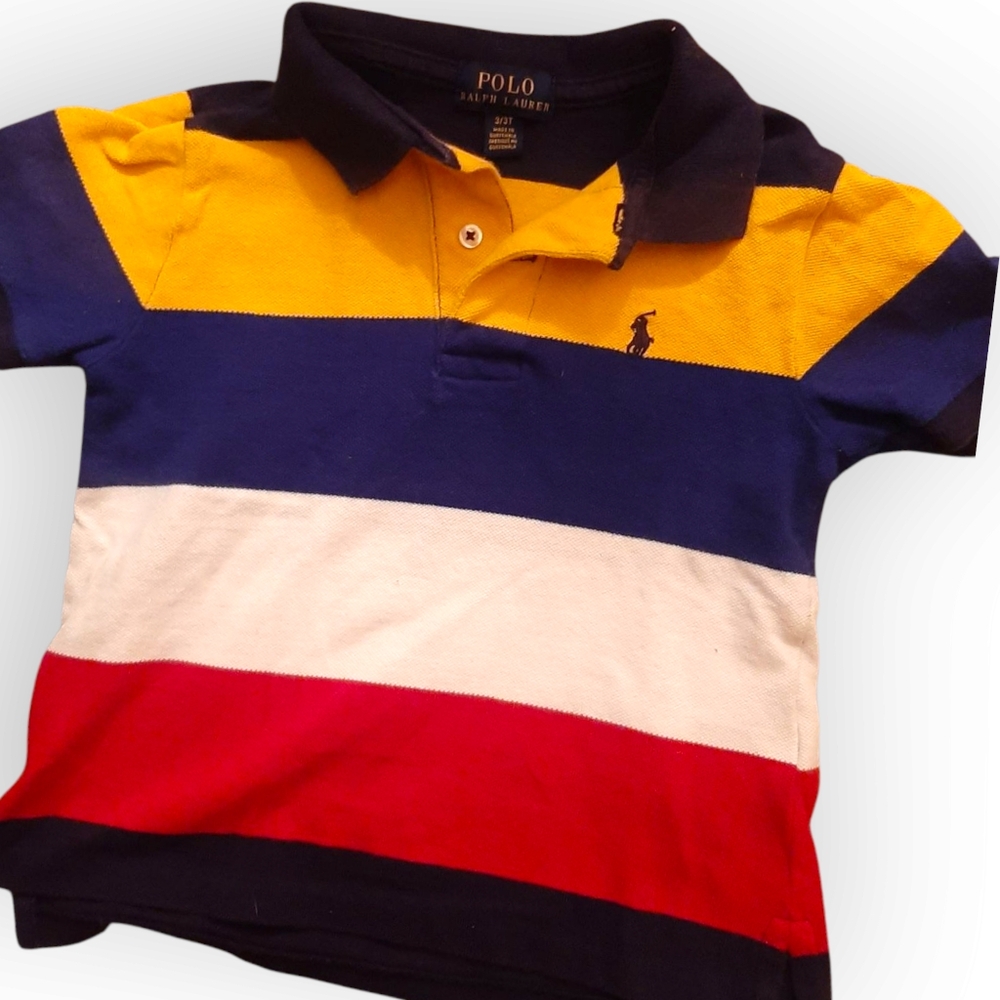 Polo by Ralph Lauren Yellow and Blue Striped Polo Shirt
